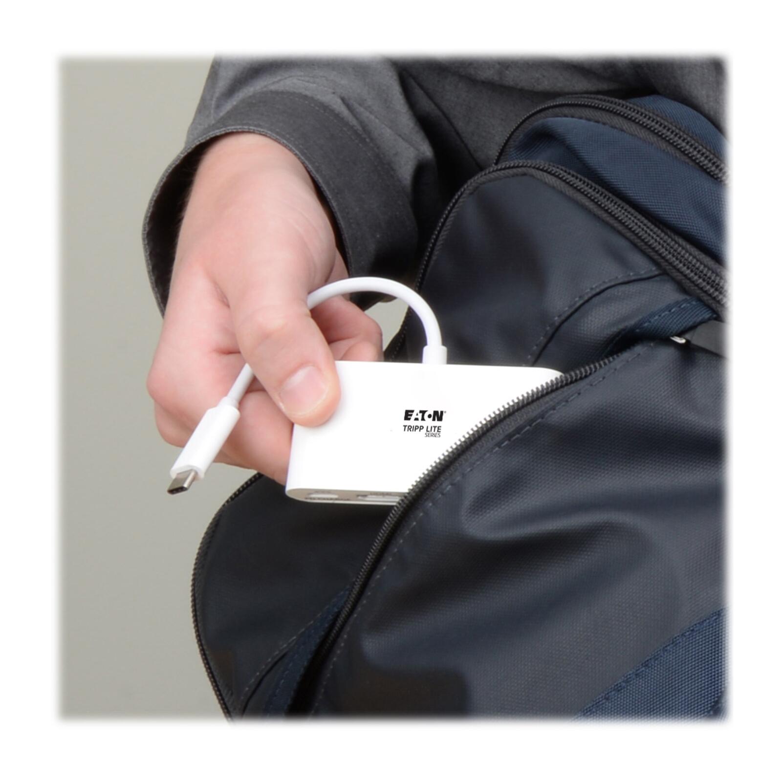 Eaton Tripp Lite Series 4-Port USB-C Hub mit Power Delivery, USB-C zu 4x USB-A Ports, USB 3.0, White