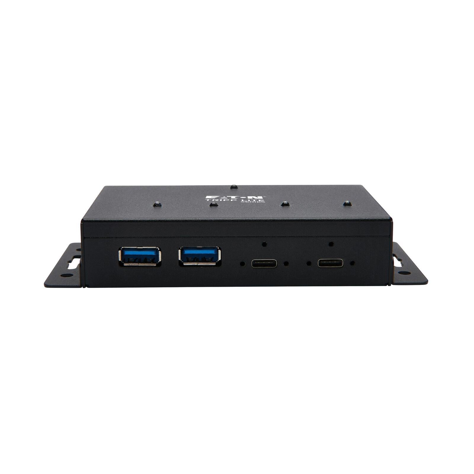 Eaton Tripp Lite Series Industrial-Grade 4-Port USB Hub - USB 3.1 Gen 2, 10 Gbps, 2 USB-A & 2 USB-C Ports, 15 kV ESD Imm