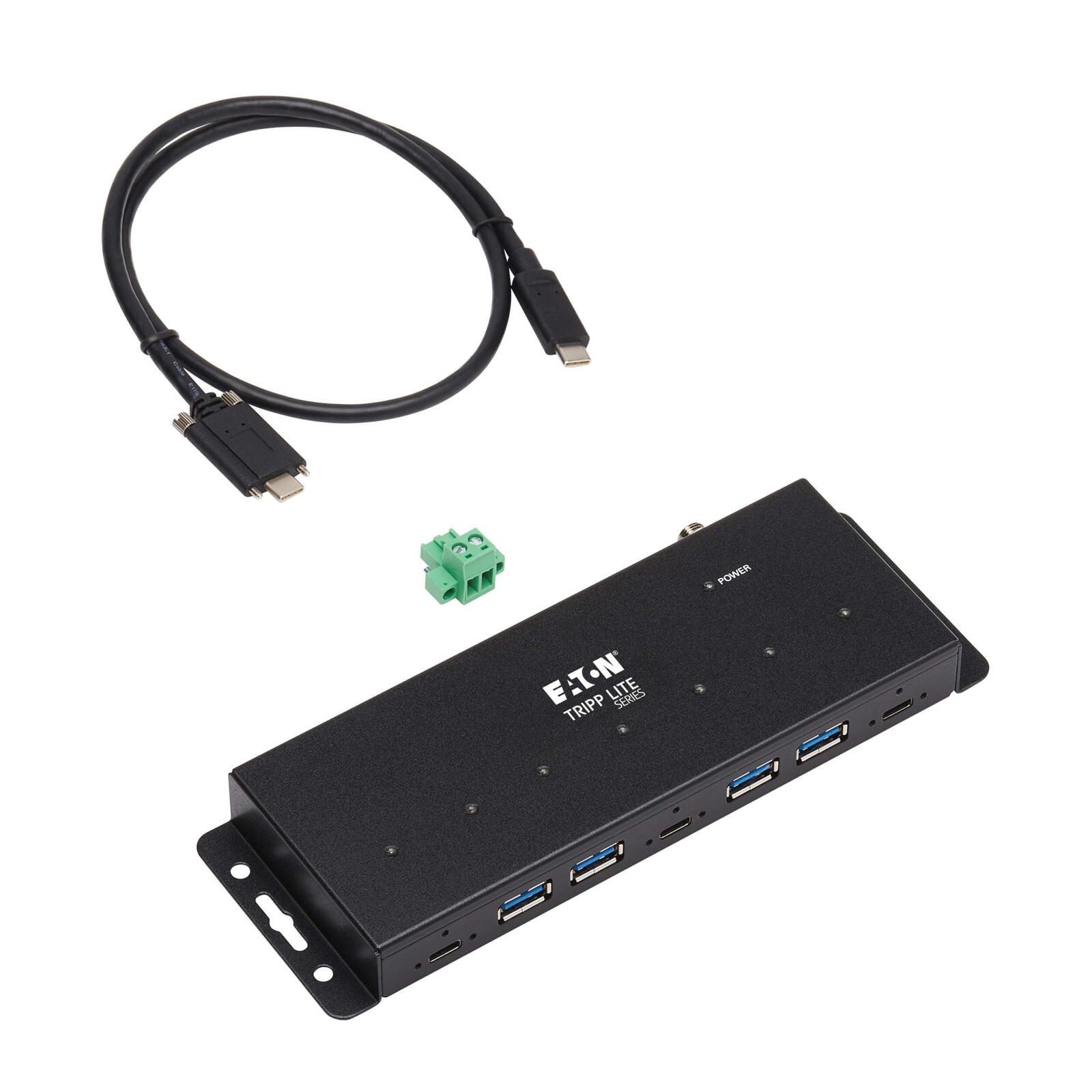 Eaton Tripp Lite Series Industrial 7-Port USB-C Hub, Gen2 (10G, 4x USB-A and 3x USB-C Ports W 15Kv ESD Immunity, 2Kv Sur