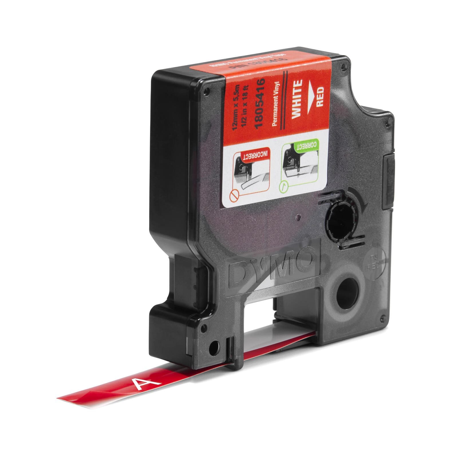 DYMO® Original IND-Schriftband für Rhino, farbiges Vinyl +N112:N119 - weiss auf rot