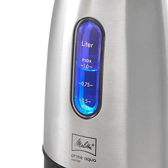Melitta Prime Aqua mini Top Wasserkocher 1L, silber