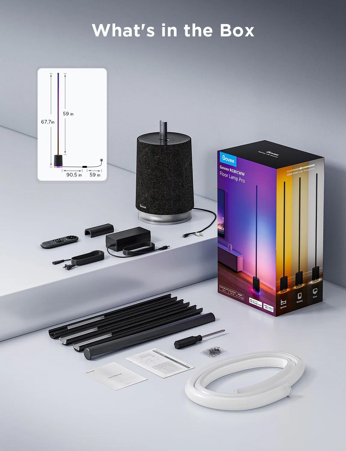 Govee RGBICWW SMART Lyra Eckstehlampe mit Lautsprecher