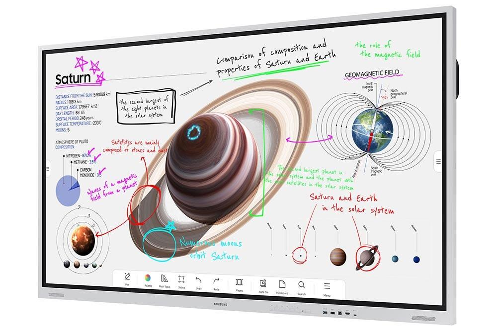 Samsung Flip Pro WM75B Flipchart 190,5 cm 75 Zoll + Neomounts FL55-875WH1 motorisierter Rollwagen höhenverstellbar