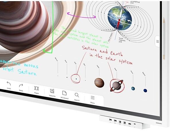 Samsung Flip Pro WM65B Flipchart 165 cm 65 Zoll inkl. Neomounts BL55-875WH1 motorisierter Standfuß & Tray CY-TF65BBC