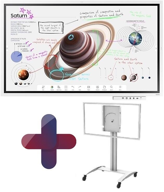 Samsung Flip Pro WM65B Flipchart 165 cm 65 Zoll inkl. Peerless SR560 rotierbarer Rollwagen