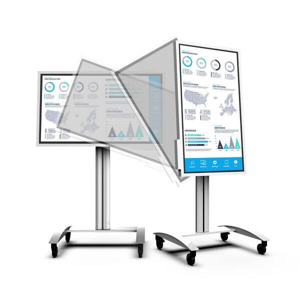 Samsung Flip Pro WM65B Flipchart 165 cm 65 Zoll inkl. Peerless SR560 rotierbarer Rollwagen