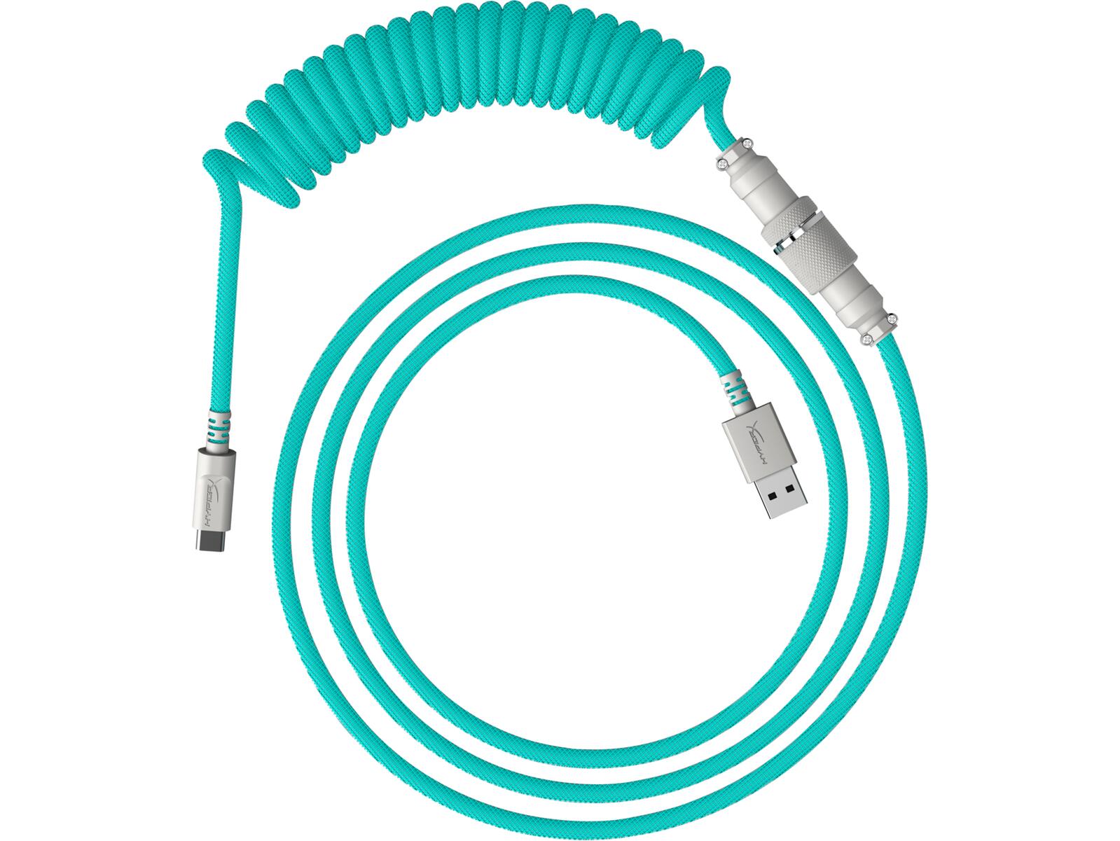 HyperX USB-C Spiralkabel hellgrün-weiß