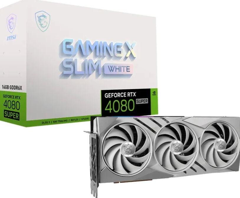 MSI GeForce RTX 4080 SUPER 16G Gaming X Slim White, 16GB GDDR6X, 2x HDMI, 2x DP