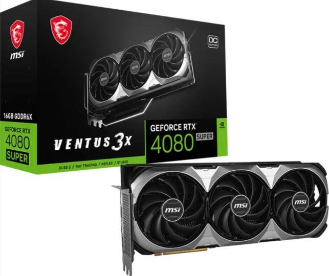 MSI GeForce RTX 4080 SUPER 16G Ventus 3X OC, 16GB GDDR6X, 2x HDMI, 2x DP