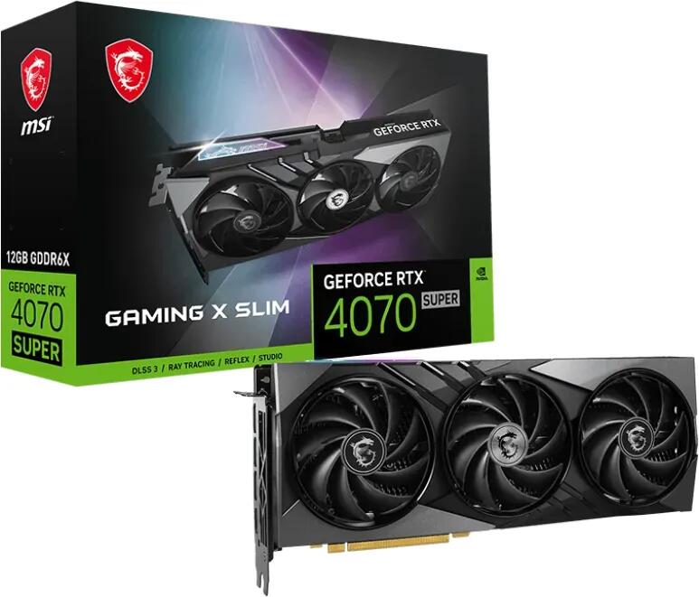 MSI GeForce RTX 4070 SUPER 12G Gaming X Slim, 12GB GDDR6X, HDMI, 3x DP